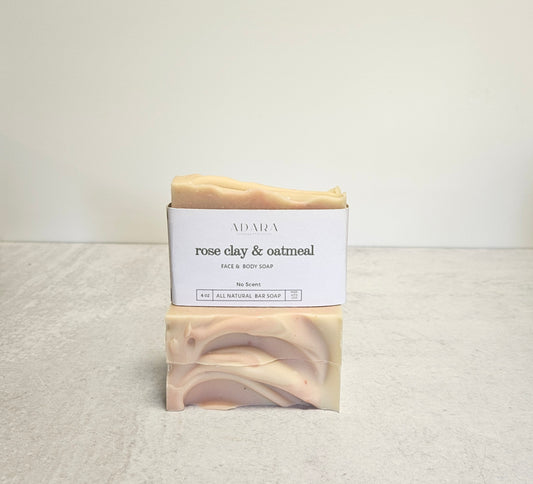 Rose Clay and Oatmeal Unscented Bar Soap