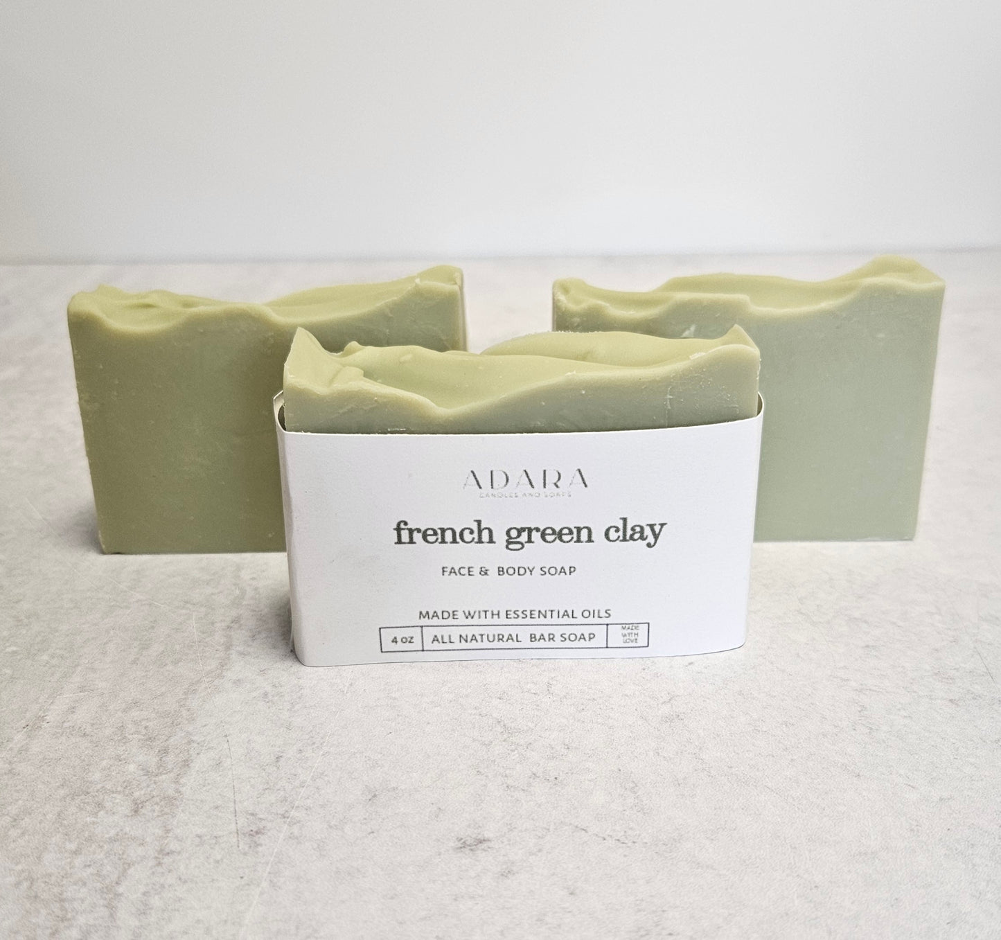 French Green Clay Face and Body Bar Soap