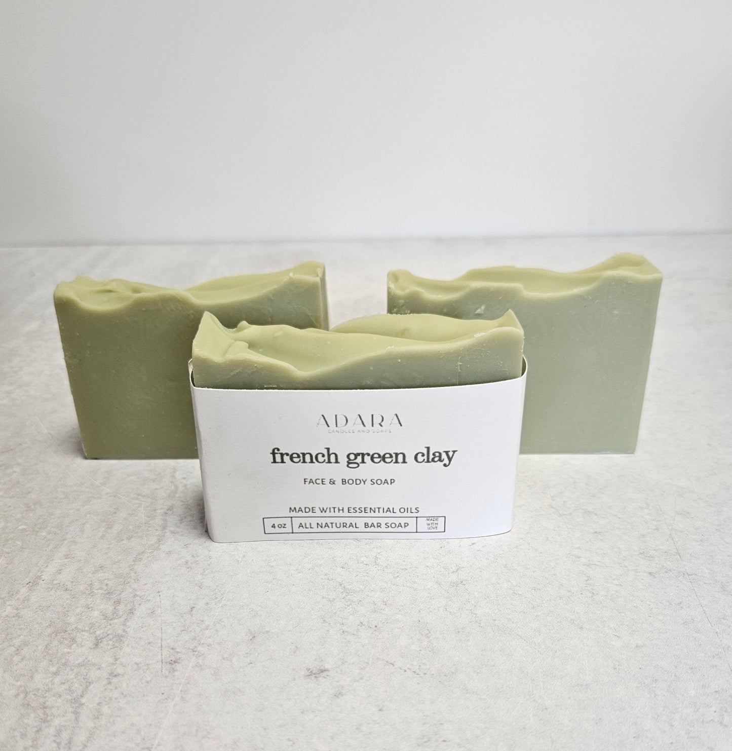 French Green Clay Face and Body Bar Soap