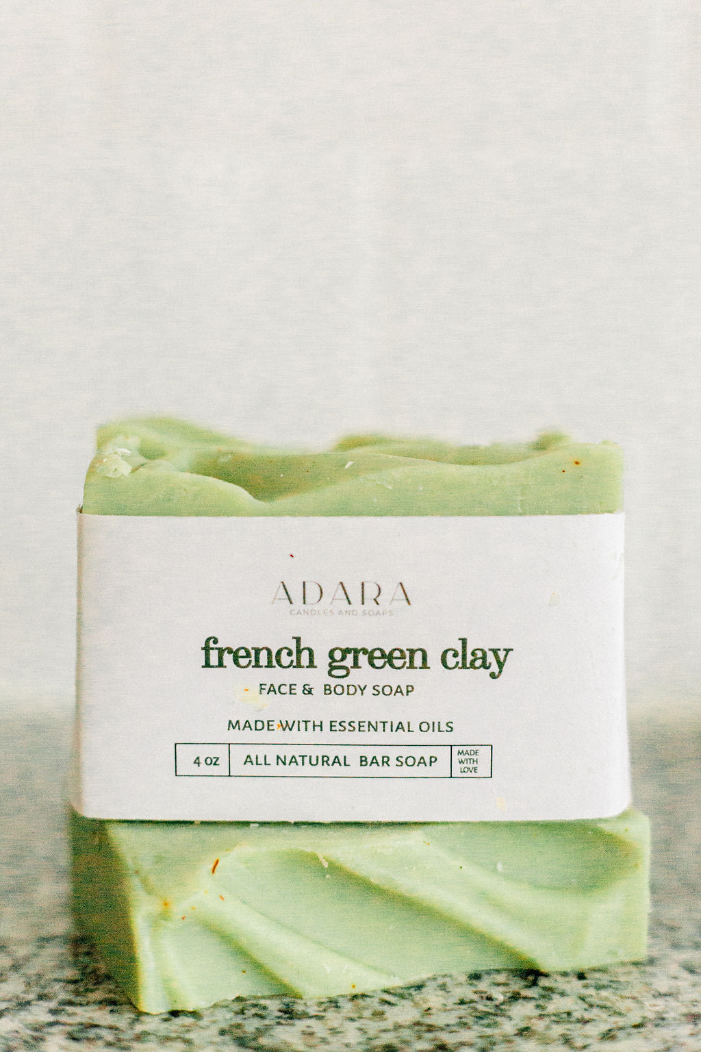 French Green Clay Face and Body Bar Soap